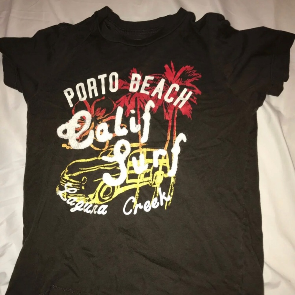Porto beach calif surf brown t shirt